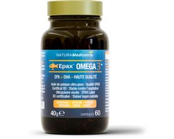 NATURAMedicatrix Omega 3+ Epax® Capsules - EPA 400 mg & DHA 300 mg - Zuivere Visolie - Ondersteuning van Hart, Hersenen & Gezichtsvermogen - 60 Capsules