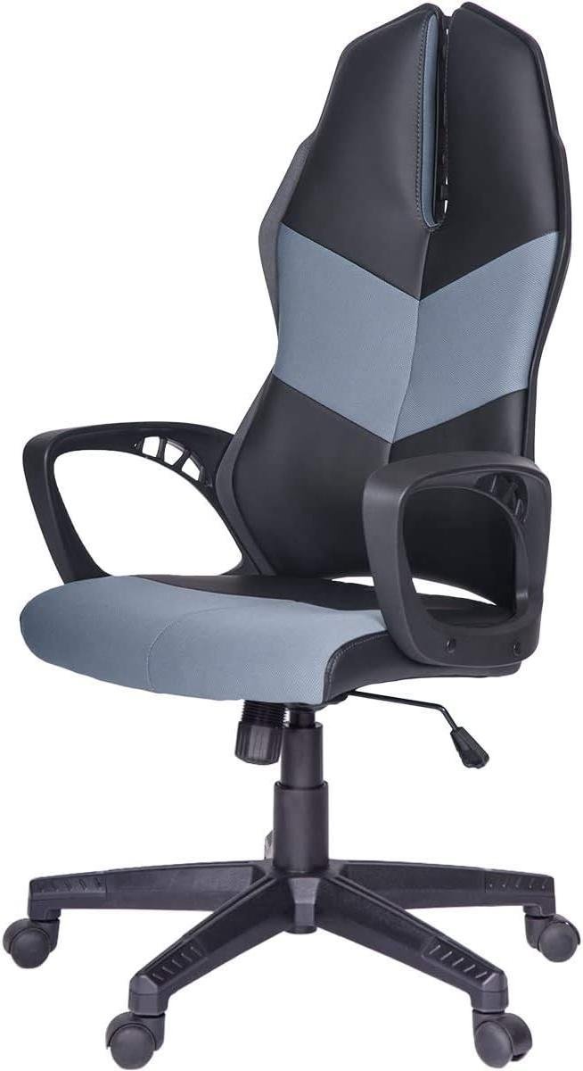Gaming-stoel In Racestijl, Mesh-bureaustoel, Zacht PU-leer En Mesh-stoffen Taakstoel, Mesh-bureaustoel Met Armleuningen,Blue
