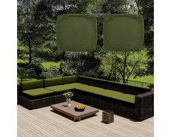 SYLC Waterproof Patio Cushion Cover Replacement Outdoor Cushion Slipcovers For L Sofa / Corner Sofa, Garden Rattan Cushion Covers With Zipper (2pcs 50×45×10cm,Army green)