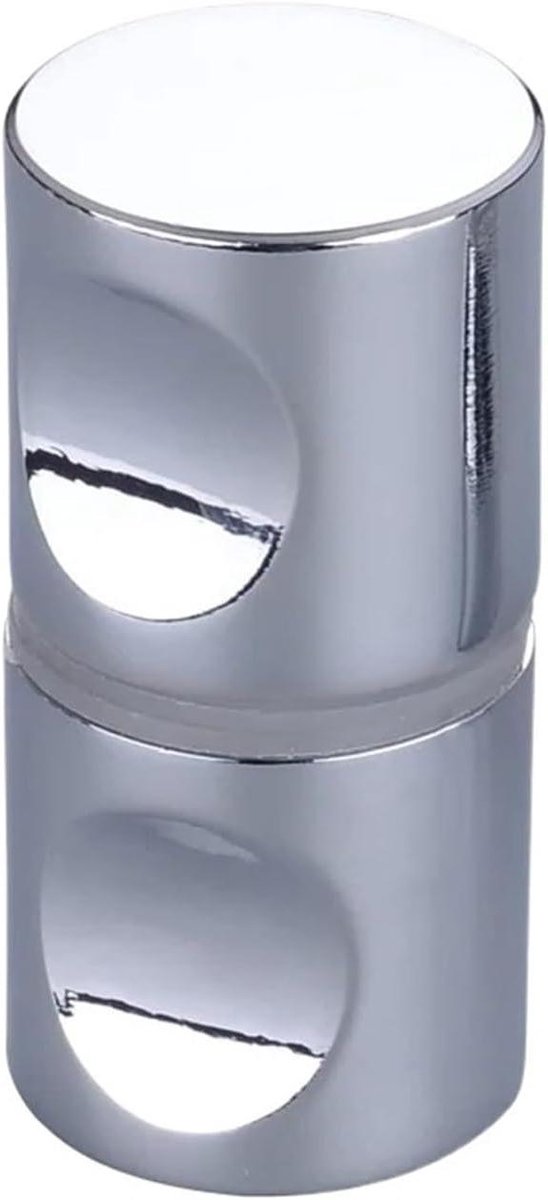 Douchedeurgreep - Glazen knop - Badkamer deur - Verstelbare pasvorm - 62 mm - Zilver
