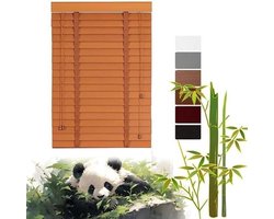 Houten jaloezieën - Horizontale lamellen - Raambekleding binnen - Zonder boren te monteren - 50mm latten - Natuurlijk hout