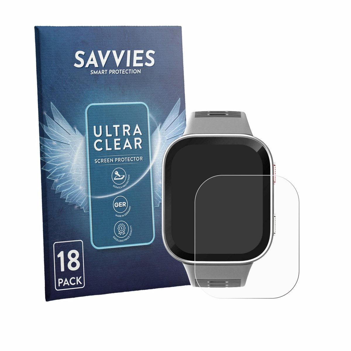 Savvies - Screenprotector voor Amazfit Bip Max - Folie Beschermfolie transparant 18 Stuks