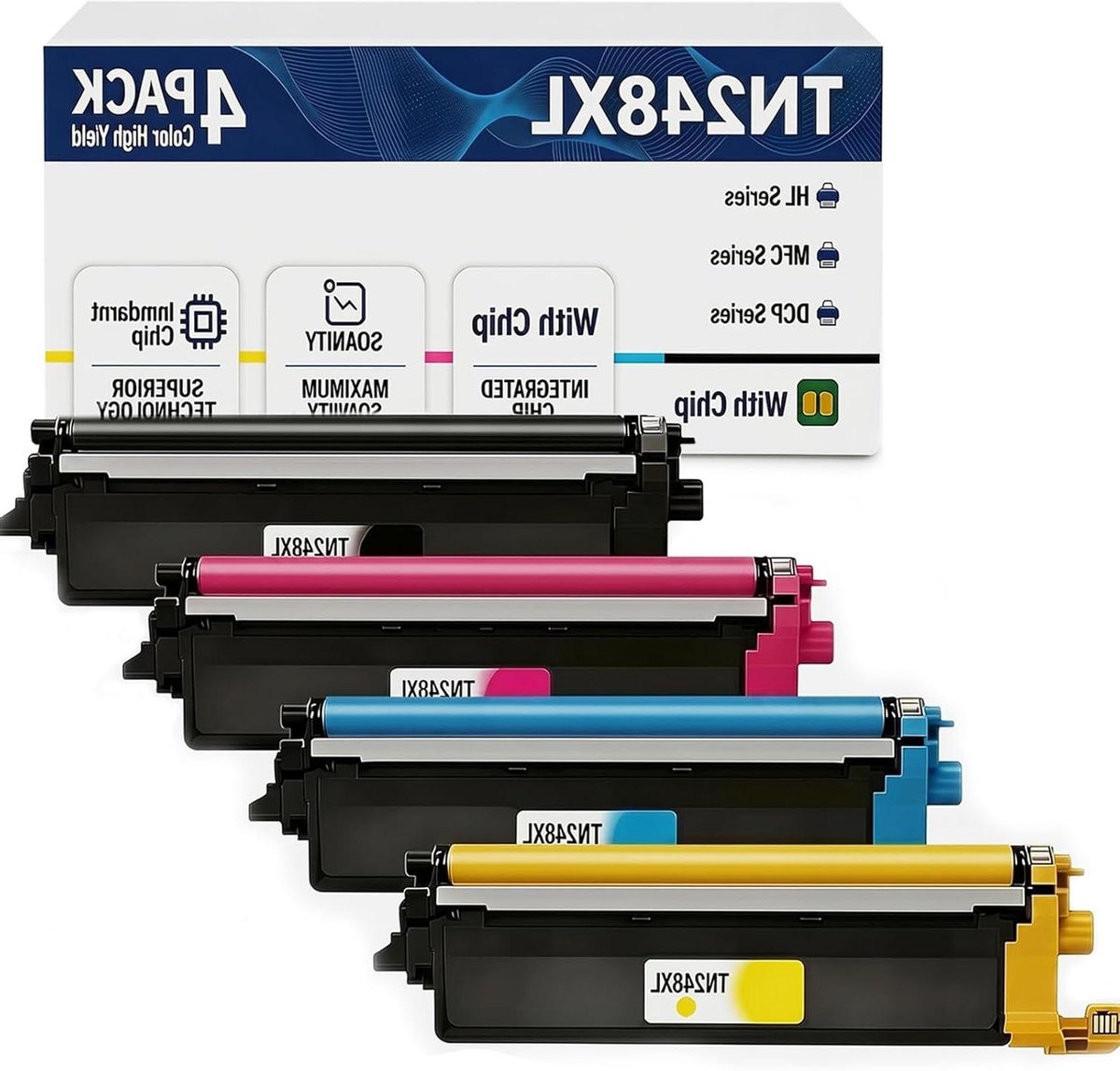 Tonerset XL - Kleurtoners - Professioneel Printen - Hoge Paginaopbrengst - 4 Stuks - Multicolor