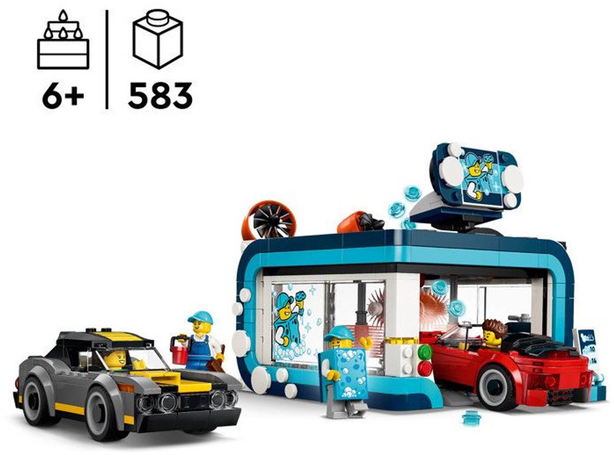 LEGO City Autowasstraat Auto Bouwpakket voor Kinderen Vanaf 6 Jaar 60497 — afbeelding 14