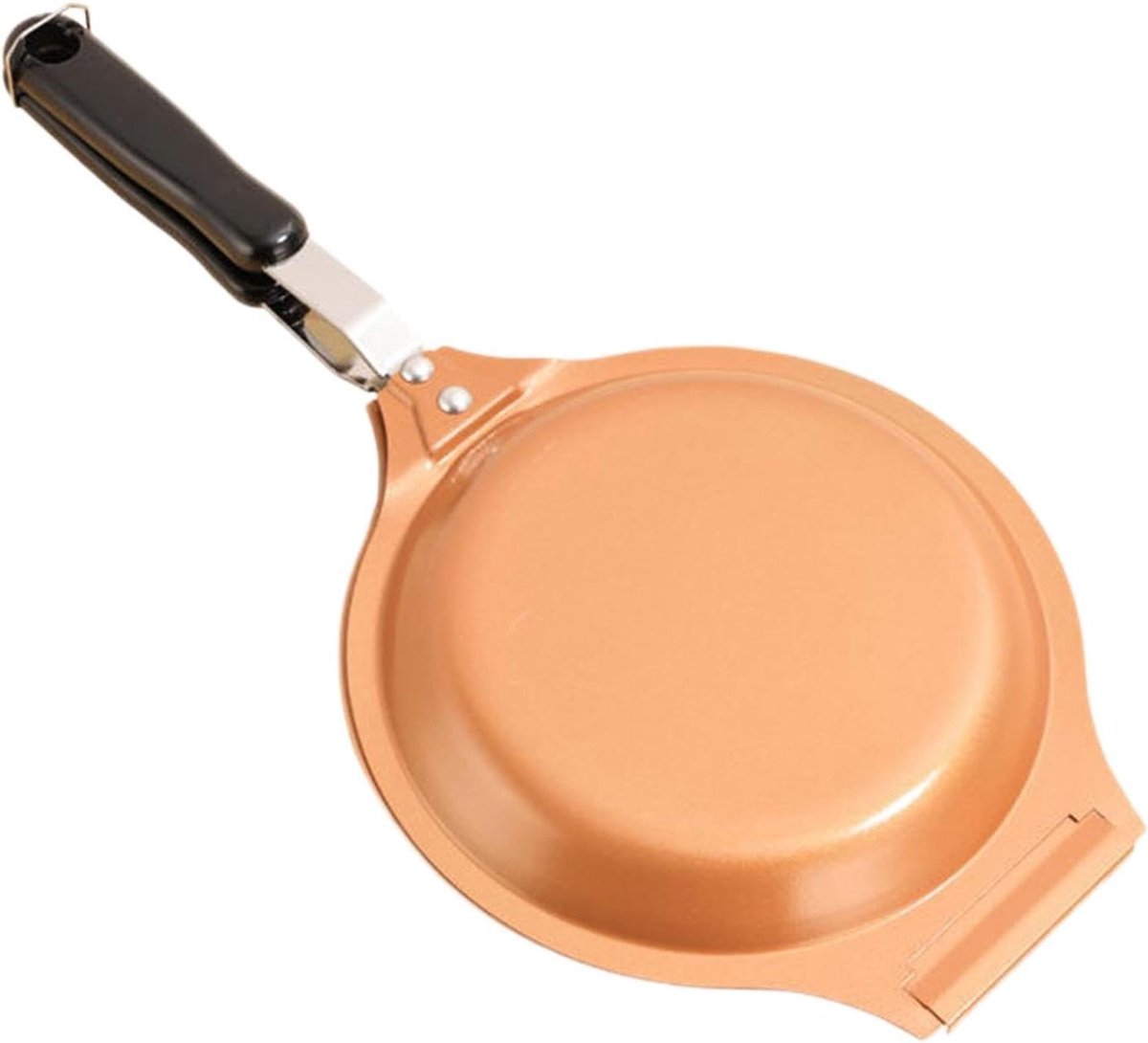 Dubbele Omeletpan - Tortilla Pan Koekenpan - Snel Maaltijden Maken - Gelijkmatige Warmteverdeling - 19 cm - Oranje