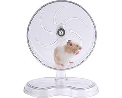 Groot Hamster Loopwiel - 24 cm Antislip Doorzichtige Speelgoedjes - Suikereekhoornwiel Hamsteraccessoires - voor Kleine Dieren Muis Chinchilla Egel Sugar Glider Vogel Verrijking Spel