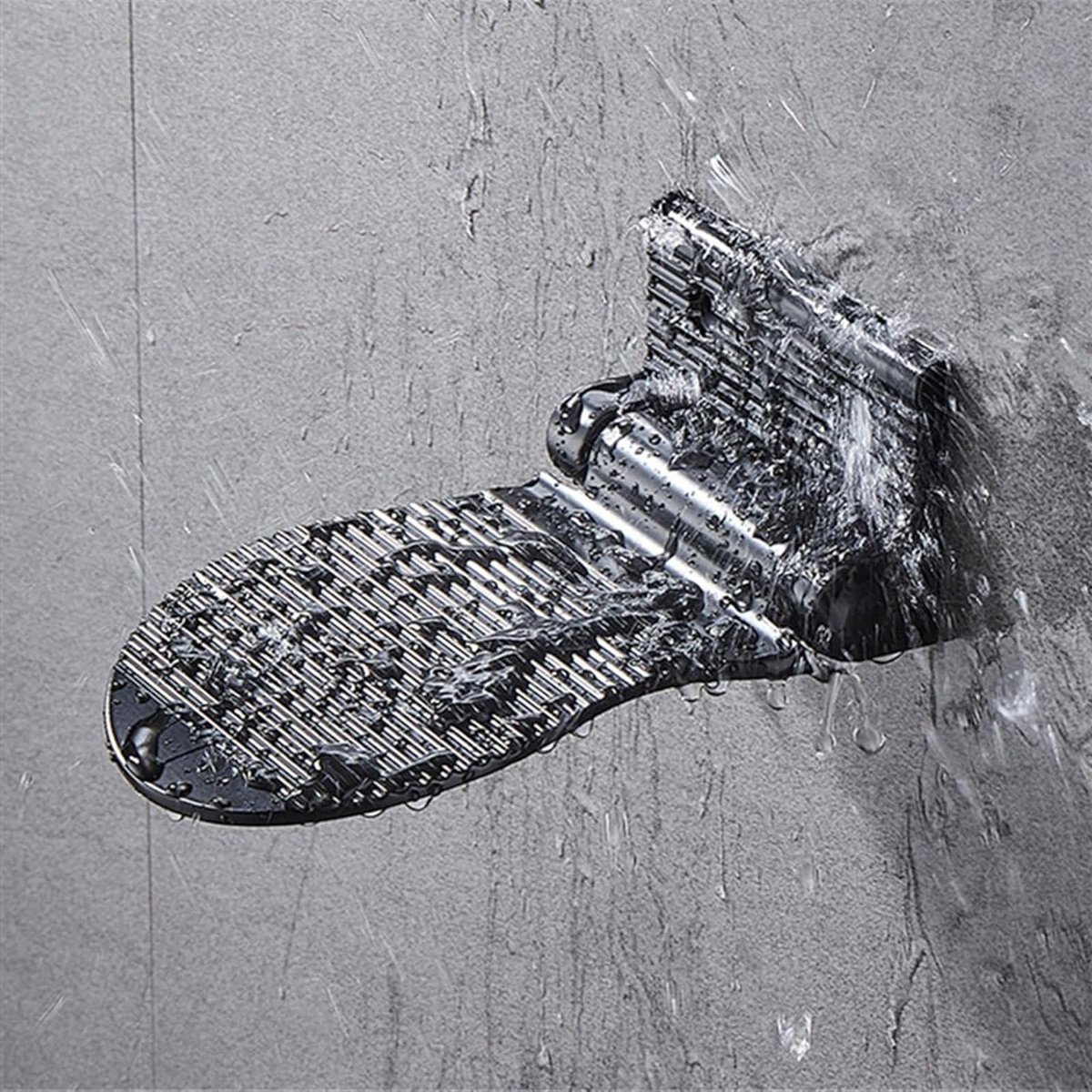 Douche Voetsteun - Scheren Pedaal - Badkamer Hulpmiddel - Opvouwbaar Ontwerp - 15x10cm - Zwart