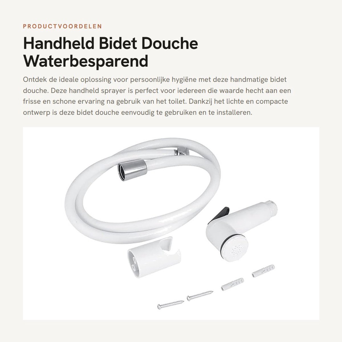 Dailygoods- Bidet Handdouche Set - Handdouche met Slang - Wandbeugel - Lichtgewicht - Ergonomisch - Waterbesparend