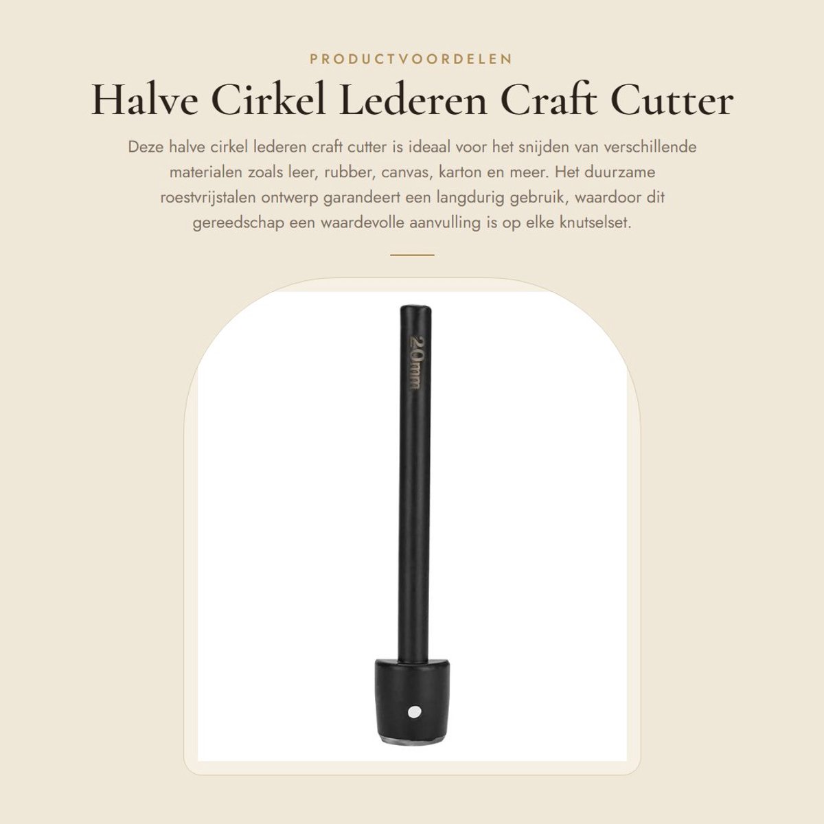 Dailygoods- Perforator Hoogwaardig Roestvrij Staal - Ponssnijder - Craft Cutter - Duurzaam - Voor Leer/Rubber/Karton - Eenvoudig in Gebruik - Pons