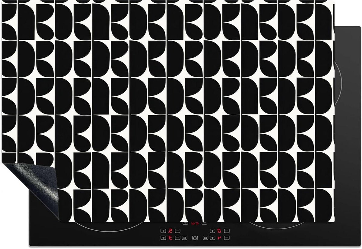 Inductie Beschermer - Kookplaat Mat - Extra Werkruimte - Unieke Foto Print - 76x51 cm - Modern Zwart