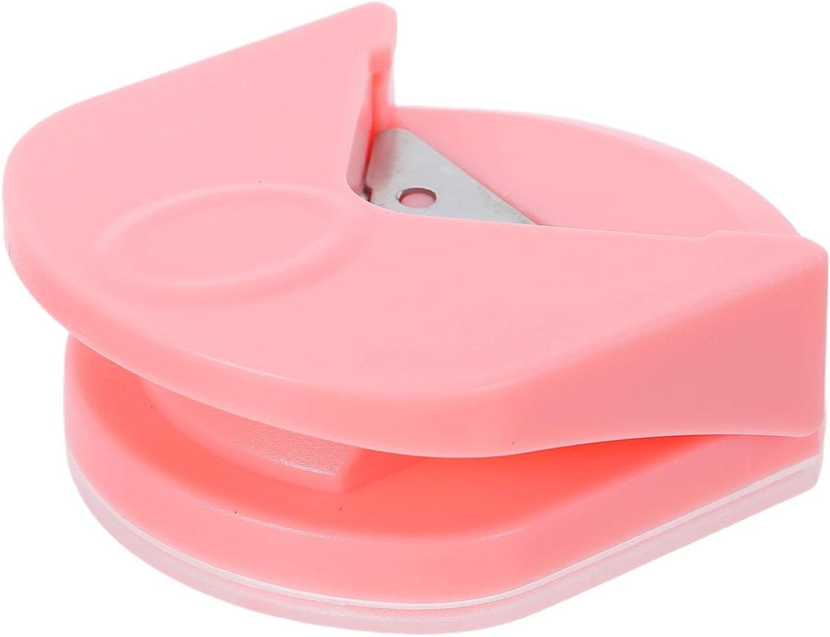 Hoekronder Papier - Papier Snijder - Kaarten Maken - Ingebouwde Opvangbak - 6.2 x 5.5 cm - Roze