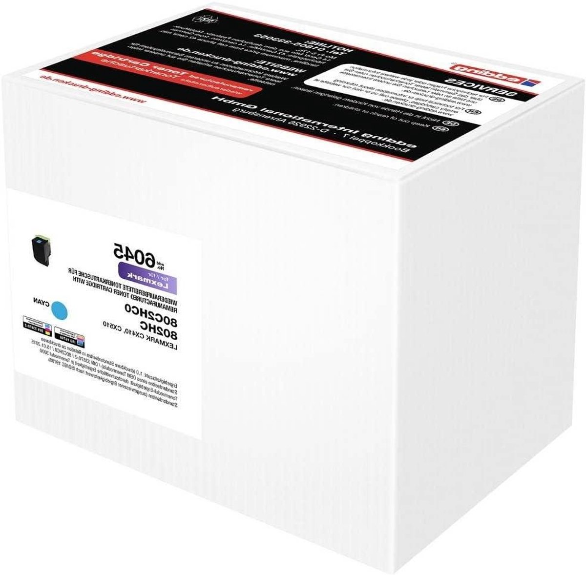 Edding Toner vervangt Lexmark 80C2HC0 / 802HC cyaan 3000 pagina's EDD-6045