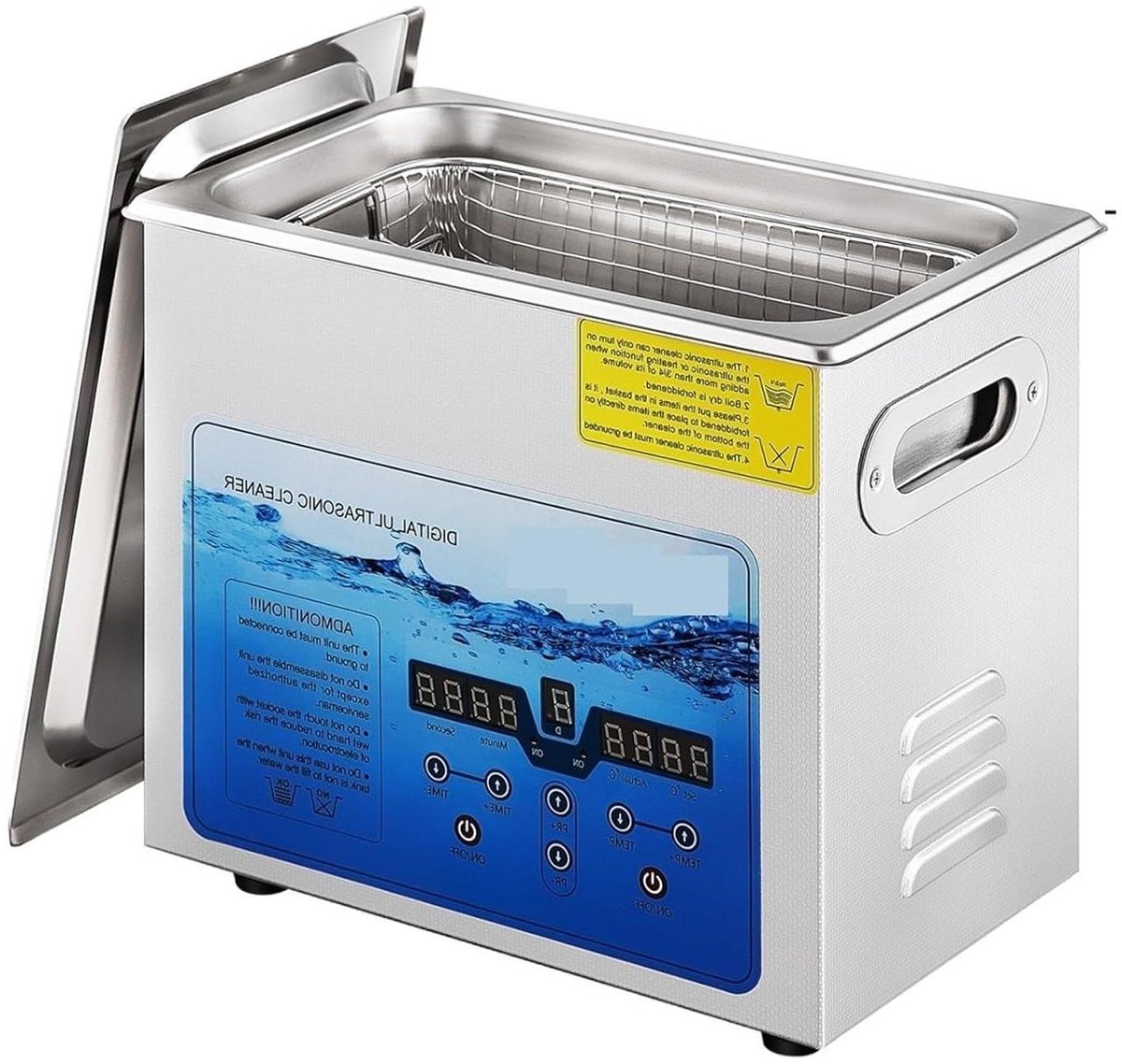 Ultrasoon reiniger - Reinigingsapparaat - Schoonmaken van onderdelen - Instelbare frequentie - 10L capaciteit - Zilver
