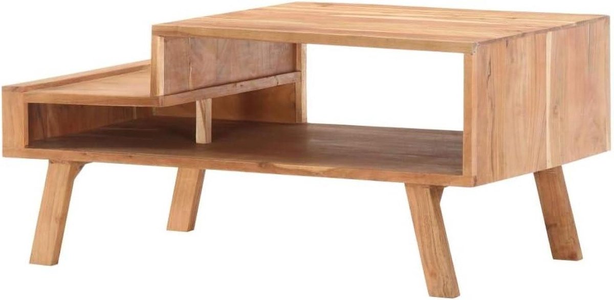 Salontafel Massief Hout - Bijzettafel Woonkamer - Decoratief Meubel - Handgemaakt Uniek Stuk - 100x50x45 cm - Natuurlijk Hout