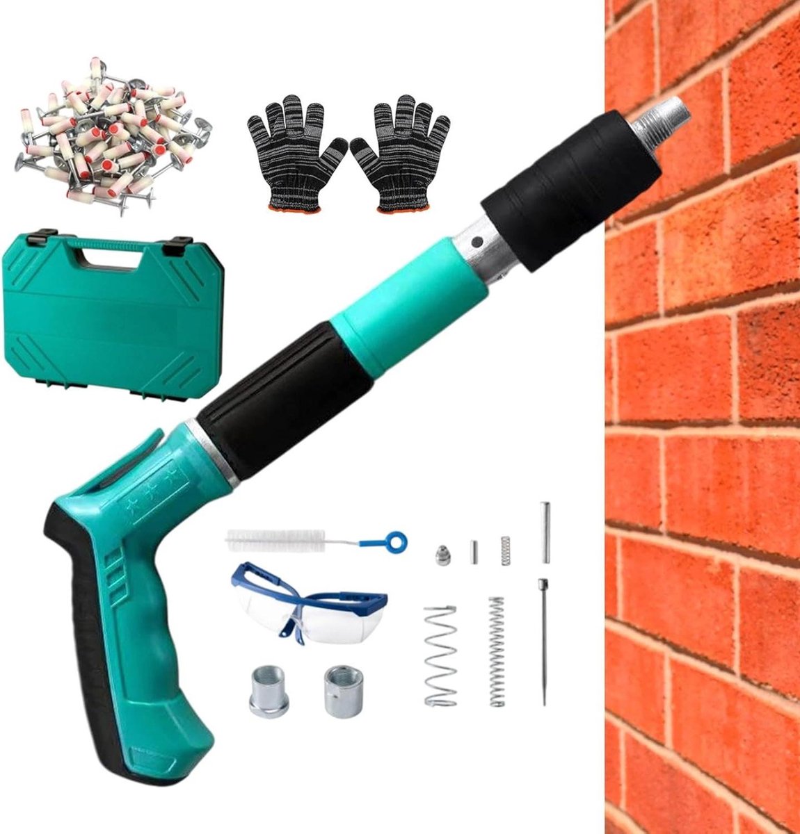 Power Nailer Gears - Wandmontage Power Nagelpistool, Nauwkeurig timmerwerk spijkerpistool, Power Nailers,Draagbare kleine nagel nietmachine met spijkers voor meubels, Home Renovatie