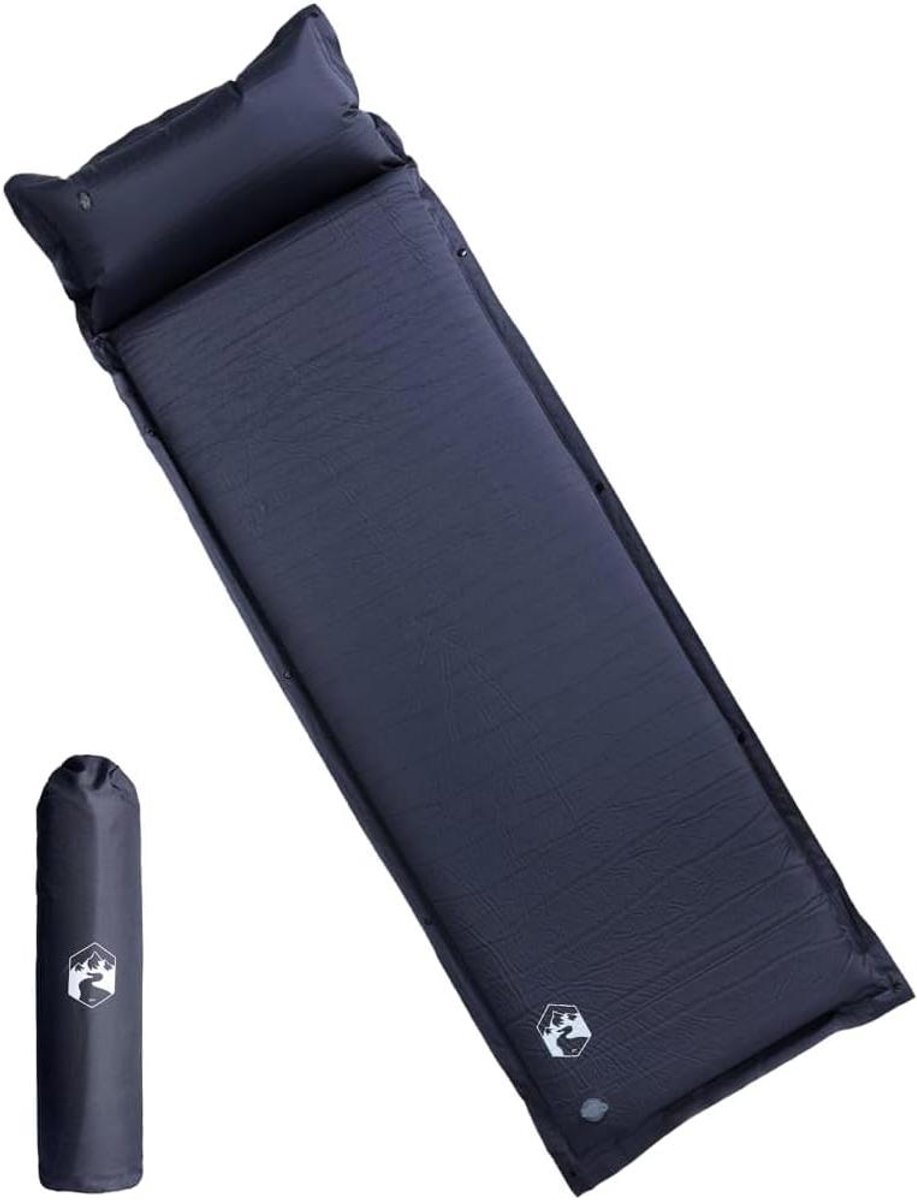Opblaasbare Camping Matras - Slaapmat Kussen - Buiten Activiteiten - Zelfopblazend Ontwerp - 190 x 64 cm - Grijs