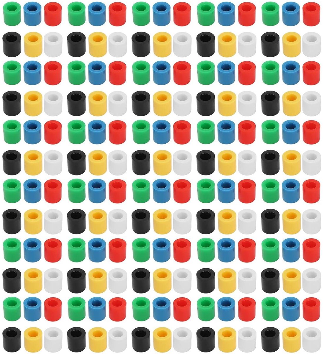 Push Button Cover Set 180 Stuks - 6 Kleuren Rond - Duurzaam ABS Materiaal - Eenvoudige Installatie - ShopVlot
