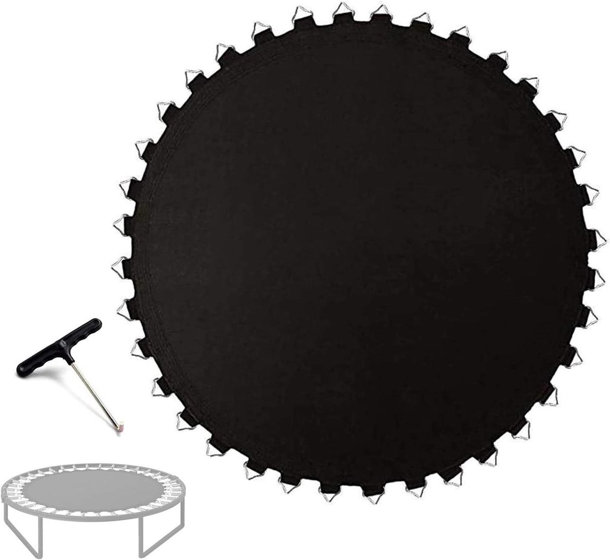 Trampoline Mat - Springkussen Vervanging - Buiten Spelen - Inclusief Trekker - 305 cm - Zwart