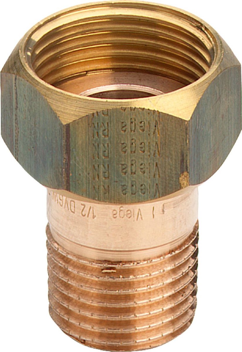 Viega Aansluitkoppeling, R 3/8, G 1/2 roodkoper of siliciumbrons model 3335, 320225