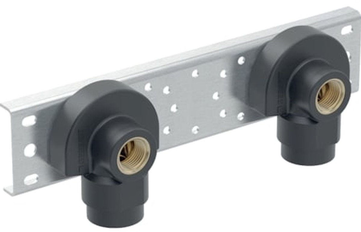 Geberit Mapress aansluithoek 90° met buitendraad MF 1/2", voorgemonteerd, dubbel, DN 15, 632.865.00.2