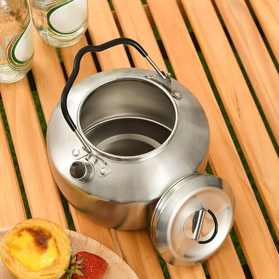 Waterketel - Theepot RVS - Kamperen en picknicks - Ergonomisch ontwerp - 15 Liter - Zilver — afbeelding 4