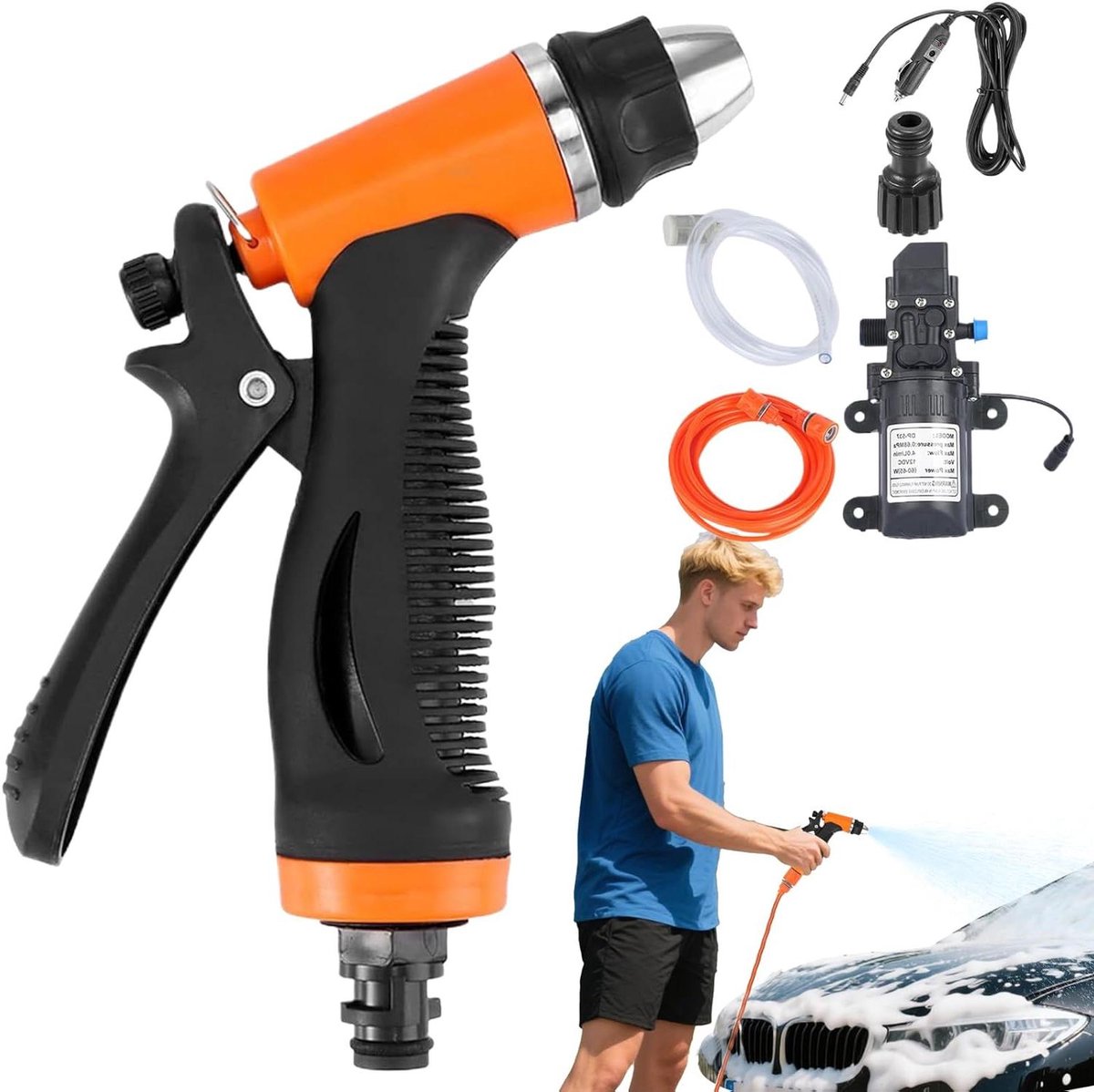 Draagbare Autowasmachine - Mobiele Reiniger - Voertuigen Reinigen - Stille Werking - 12V Aansluiting - Zwart