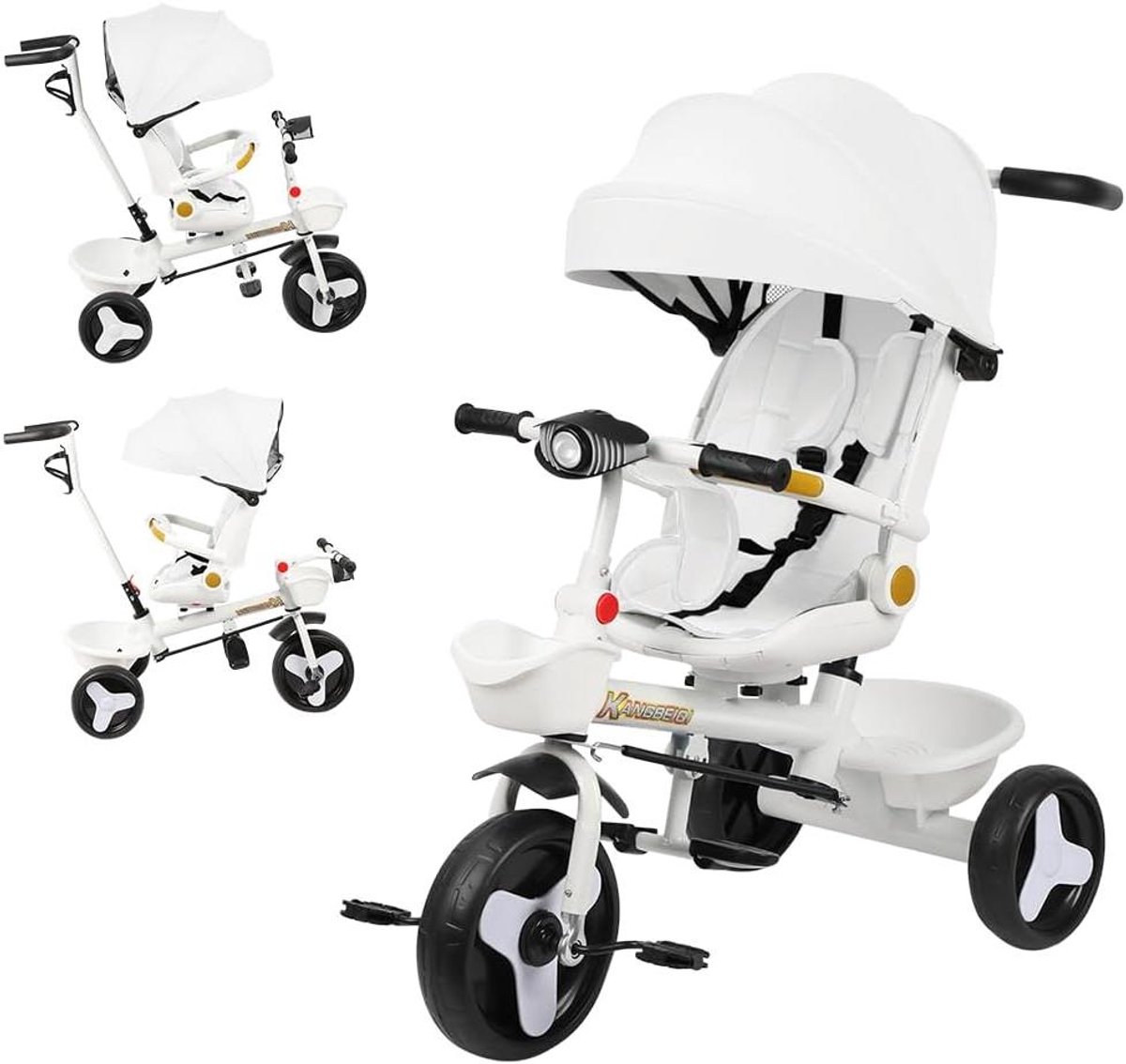 Multifunctionele Kinderwagen - Driewieler Buggy - Veilig Vervoer - 5-in-1 Model - 100 x 75 x 50 cm - Wit