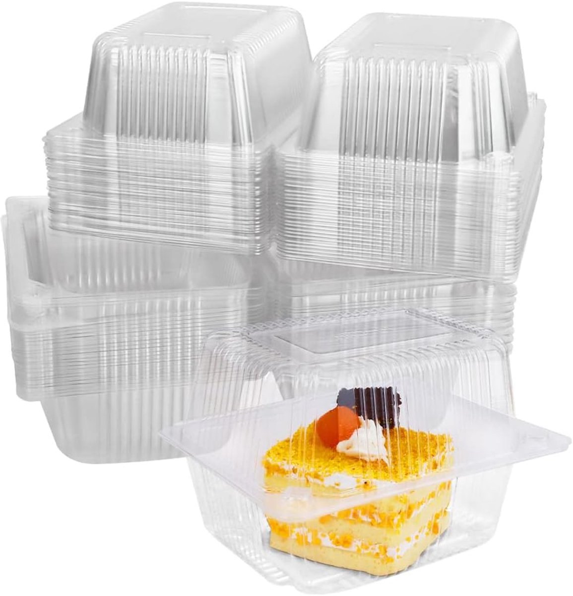 Cupcakedoosje - 12.4 x 10.5 x 8.5 cm - transparente - Met Tray en Venster - Gebaksdoos - Perfect Voor Cupcakes, Desserts en Meer - 60 stuks - Cupcakedozen - van Imperatoris