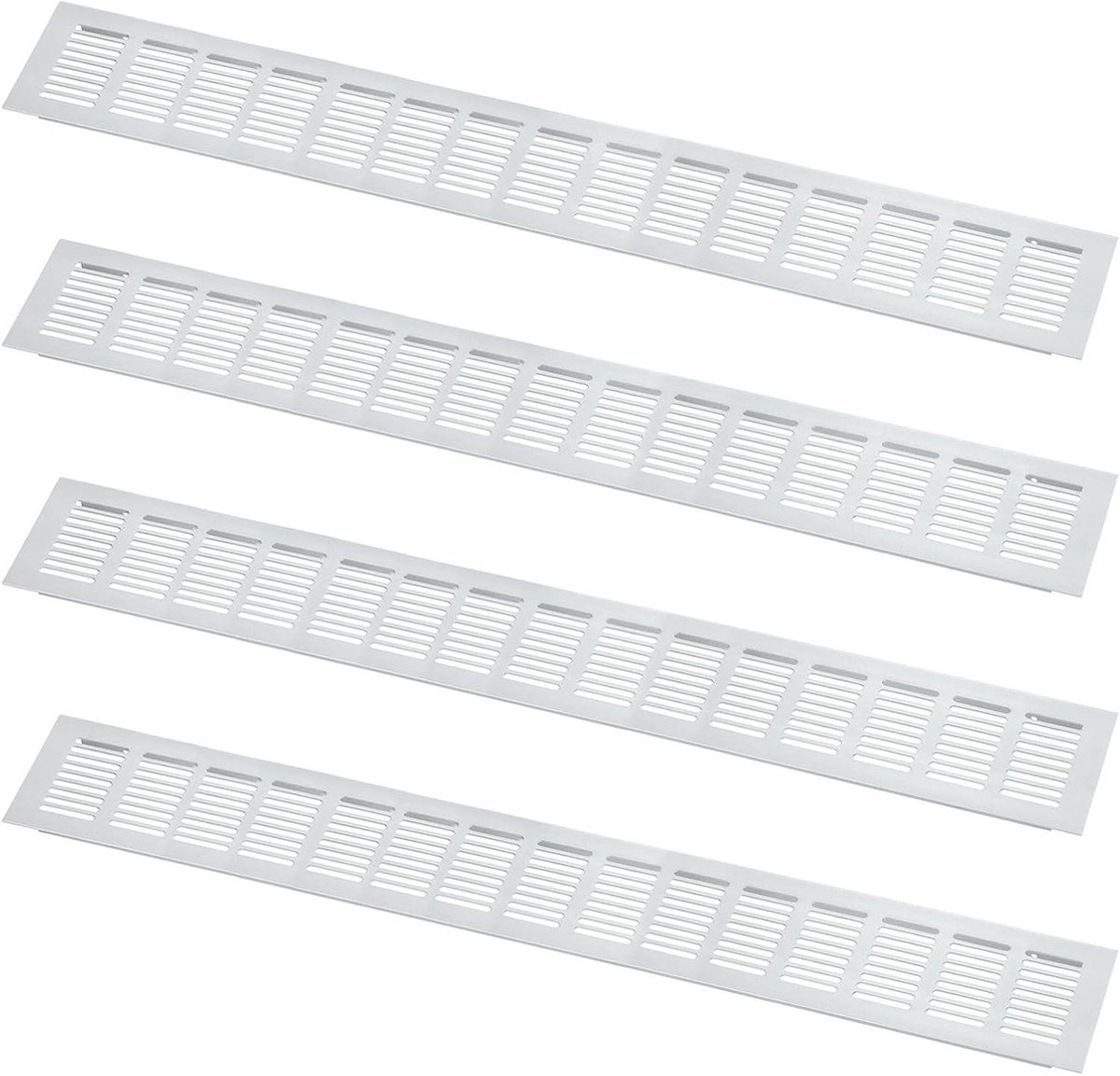 Luchtroosterafdekking - Ventilatierooster - Luchtcirculatie Verbeteren - Antislip Groefontwerp - 4 stuks 600x80mm - Zilver