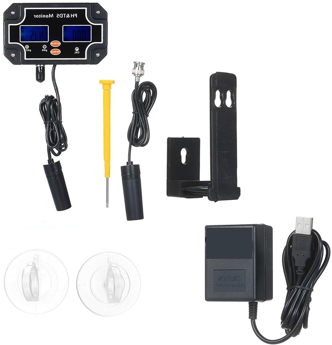 Waterkwaliteit Tester - PH TDS Meter - Water Analyse - Dubbele Display - Compact Formaat - Zwart