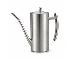 My Green Deal – RVS Olijfoliekan Zilver – 500 ml – Olijfolie Kannetje – Olie Schenker RVS – Druppelvrij Doseren – Premium 304 RVS