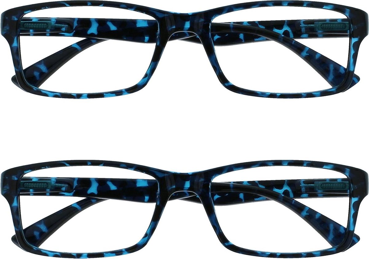 Reading Glasses Blue Turtle Readers Value 2 Pieces Men Women UVR2092BL +1.00