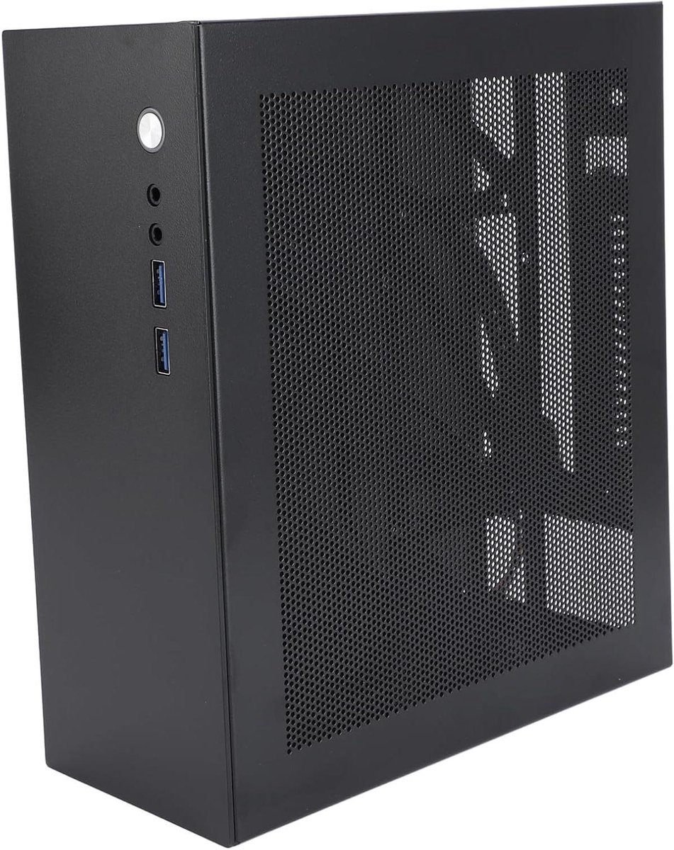 Computer Behuizing - PC Kast - Componenten Beschermen - Mesh Warmteafvoer - 8.07x9.13x3.54in - Zwart