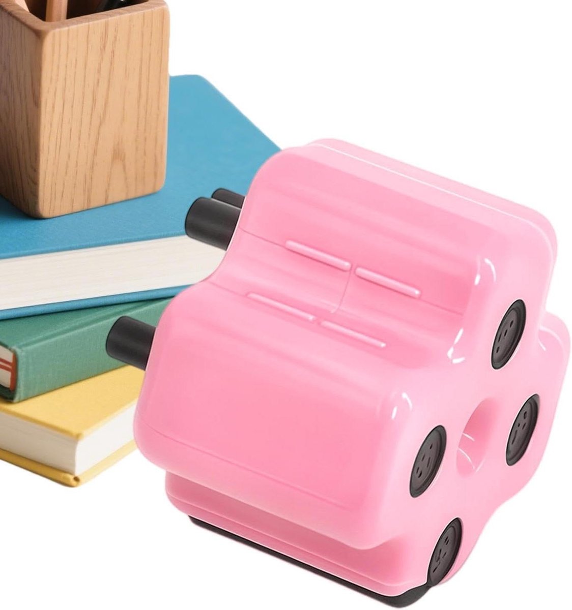 Rekenroller - Wiskunde Stempel - Oefenen Sommen - 4-in-1 Functies - 8.5 cm - Roze