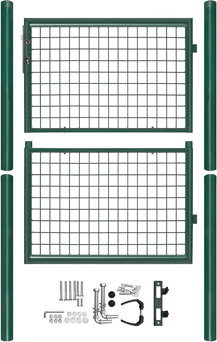 Tuinpoort Staal - Hekwerk Deur - Tuin Afscheiden - Gegalvaniseerd & Gepoedercoat - 125x100