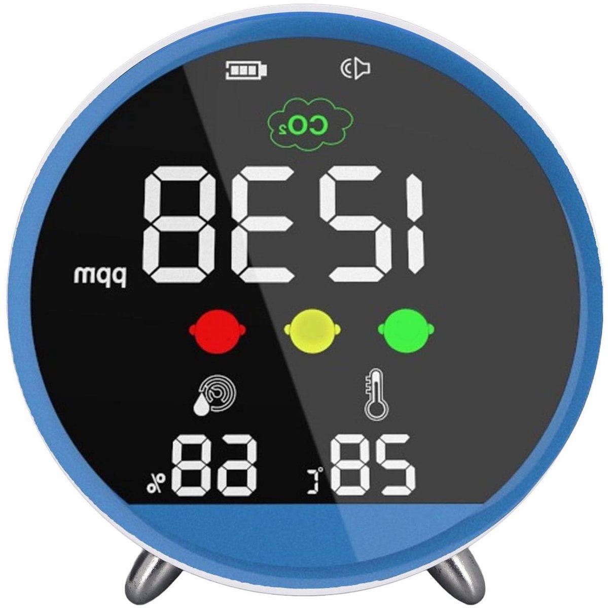 CO2 Detector - Luchtkwaliteit Meter - Binnenlucht Monitoren - Hoge Precisie Meting - 400-5000 ppm - Wit