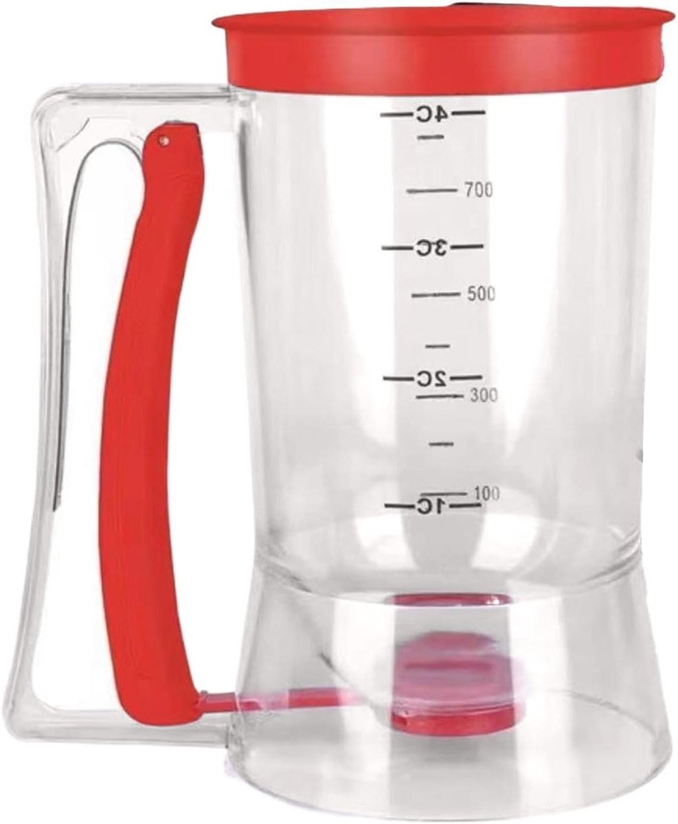 Deegdispenser - 900 ml draagbaar schenkgereedschap, lekvrije deegscheider met meetetiket | Portie Controledispensers voor pannenkoeken, cupcakes, wafels, bakgereedschap