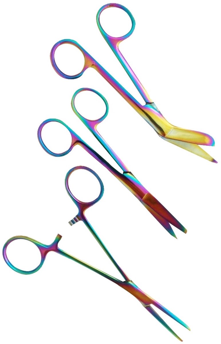 LINKSHANDIG Verpleegkundige Scharenset - Metal Rainbow - MDR Gecertificeerd - Zorg - Zuster - Cadeau - Verpleegster - Accessoires - Nurse Cadeau - Verpleegkundige Schaar - Verpleegkundige Artikelen