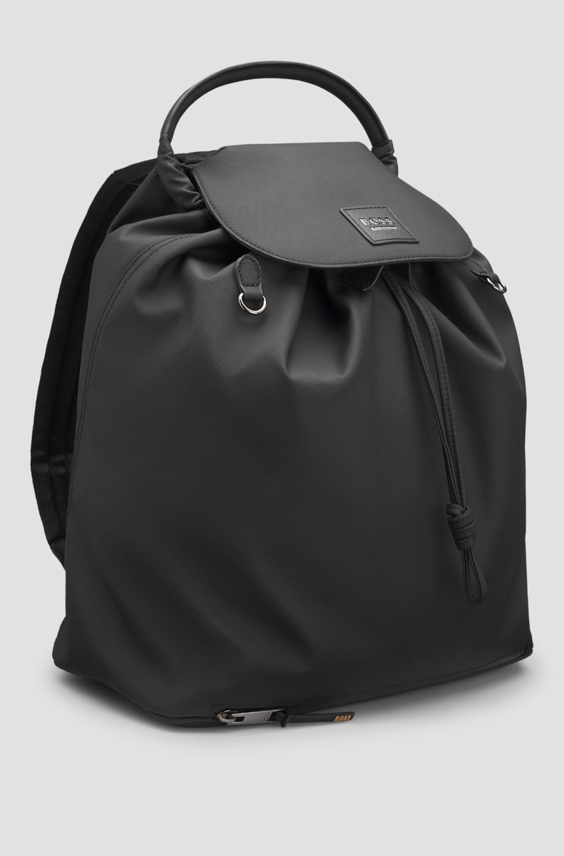 BOSS Equestrian FW25 Vegan Leather Rugzak - Zwart, One Size