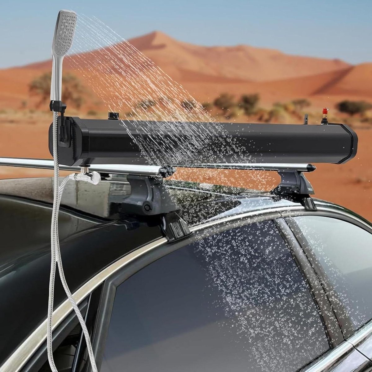 Watertank Overlanding - Draagbare Douche - Buiten Activiteiten - Zonne-energie Verwarming - 20 Liter - Zwart