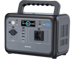 OUKITEL P800 – Draagbare Powerstation 512Wh LiFePO4 – 800W – 1600W piek – 2x AC – USB-C PD 100W – MPPT 200W – UPS – 10W LED – Snel Opladen – Zwart