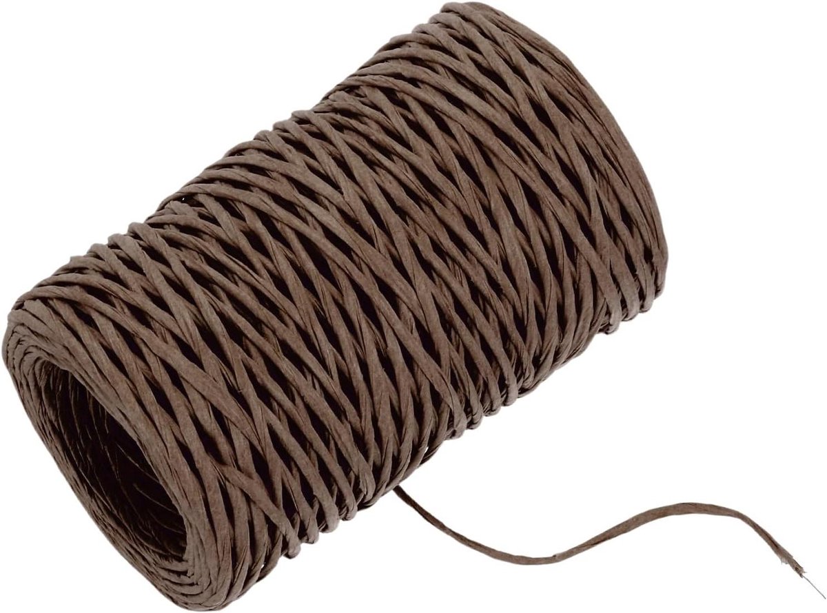 QUARKZMAN Bloemendraad, 50 m, 2 mm, wijnbinddraad, rustieke ambachtelijke verpakking, metalen draad voor boeket, kransen, donkerbruin