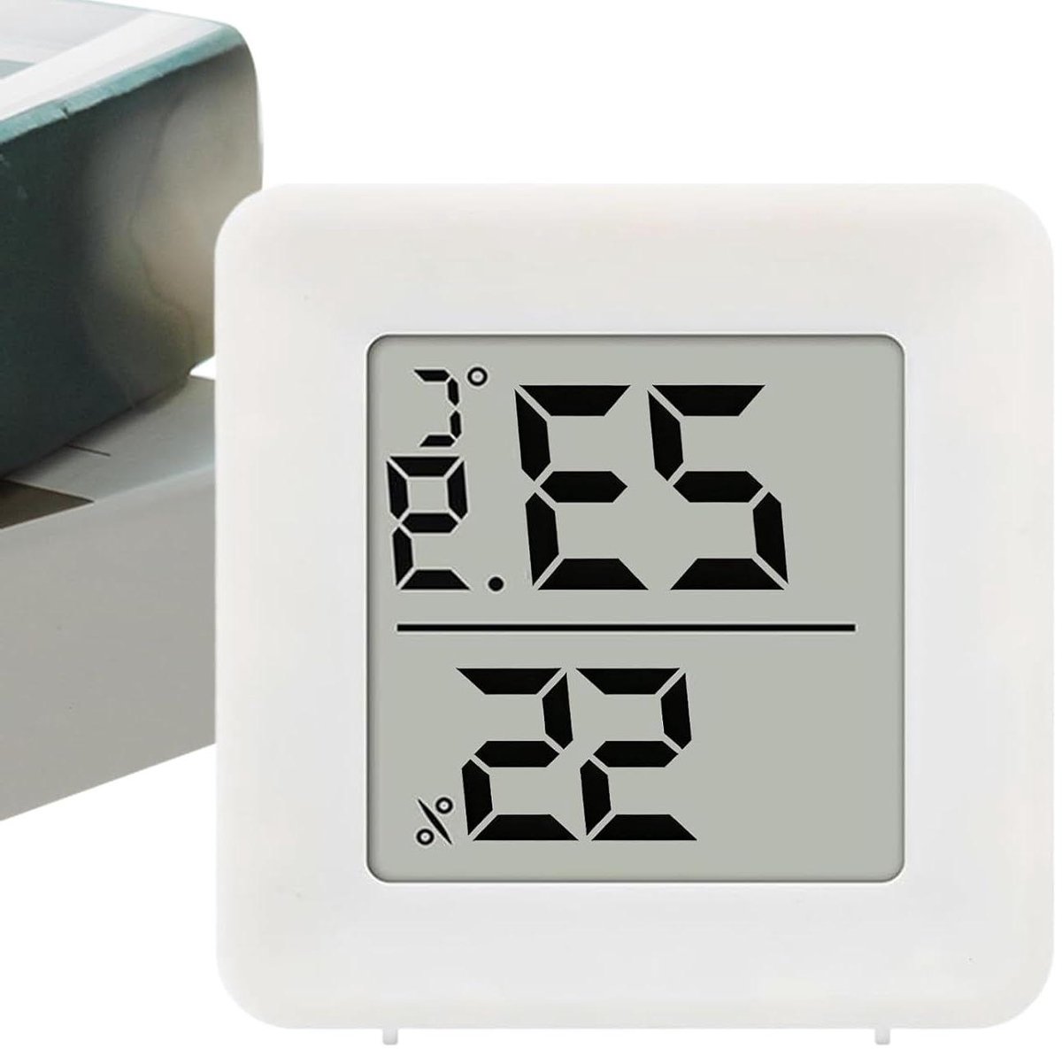 Vochtigheidssensor - Luchtvochtigheidsmeter - Klimaat Beheer - LCD Display - 4.5 x 4.5 cm - Wit