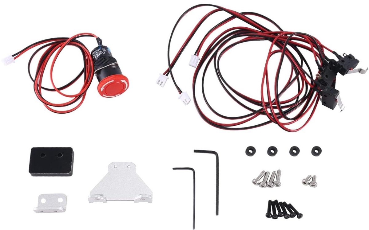 Noodstop Schakelaar - Limiet Schakelaar - Machine Bediening - Specifiek voor 3018 Machines - 3 Stuks - Zwart Rood