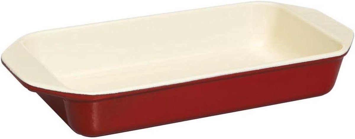 Ovenschaal Gietijzer - Bakvorm - Lange Nagenieten - Geëmailleerd - 27.5 cm - Rood