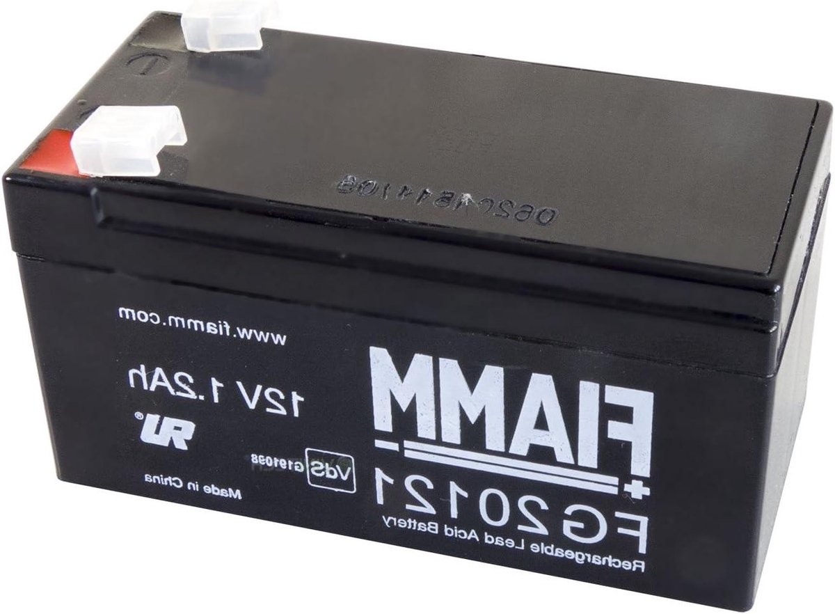 Reserve accu - Loodgel batterij - Noodstroomvoorziening - Onderhoudsvrij - 12V 1.2Ah - Zwart