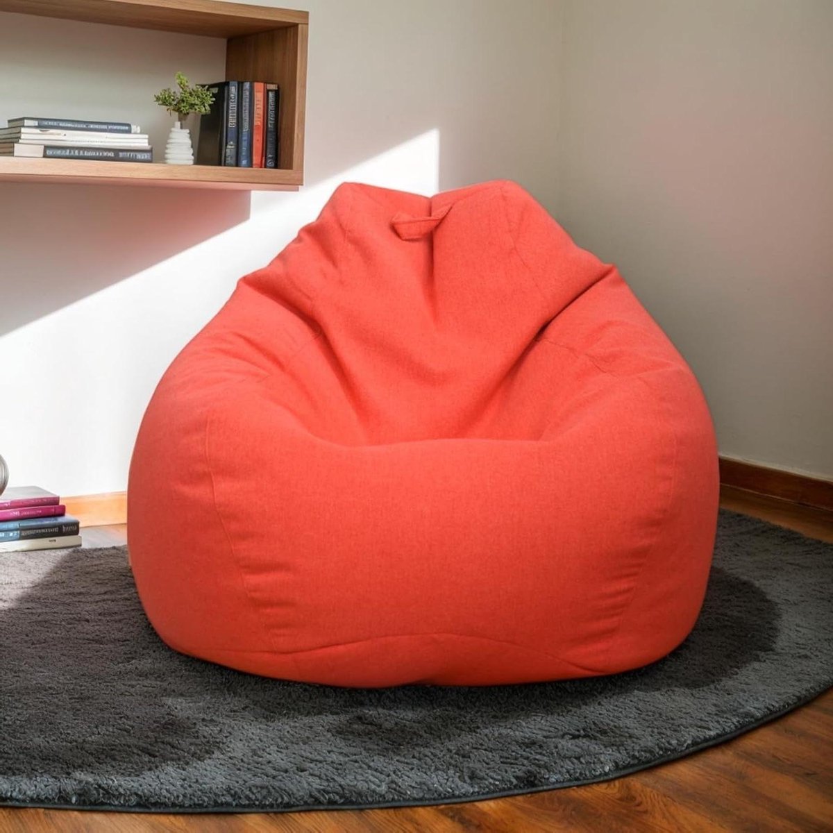 Zitzak Bank - Vloerkussen Luie Stoel - Ontspannen Zitten - Machinewasbare Hoes - 80x90cm - Rood