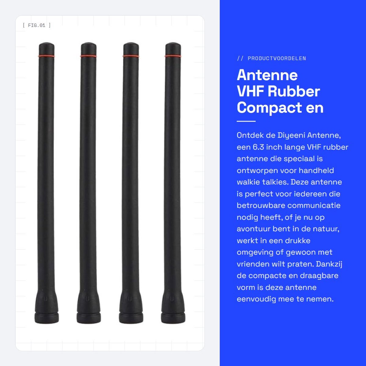 Dailygoods- Antenne Universeel - Draagbare Antenne - Rubber Antenne - 16 cm - Hoogwaardig Signaal - Milieuvriendelijk - Walkie Talkie Antenne