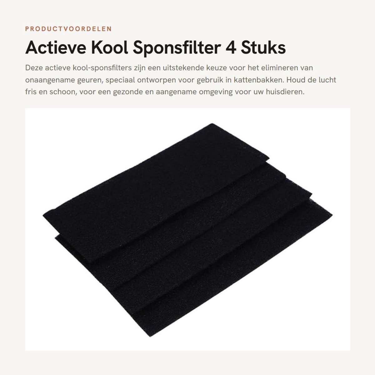 Dailygoods- Actieve Koolfilter - 4 Stuks - Sponsfilter - Vervanging Luchtreiniger - Geurverwijderaar - Milieuvriendelijk - Dikker dan Gewone Voorfilters - Luchtfilter