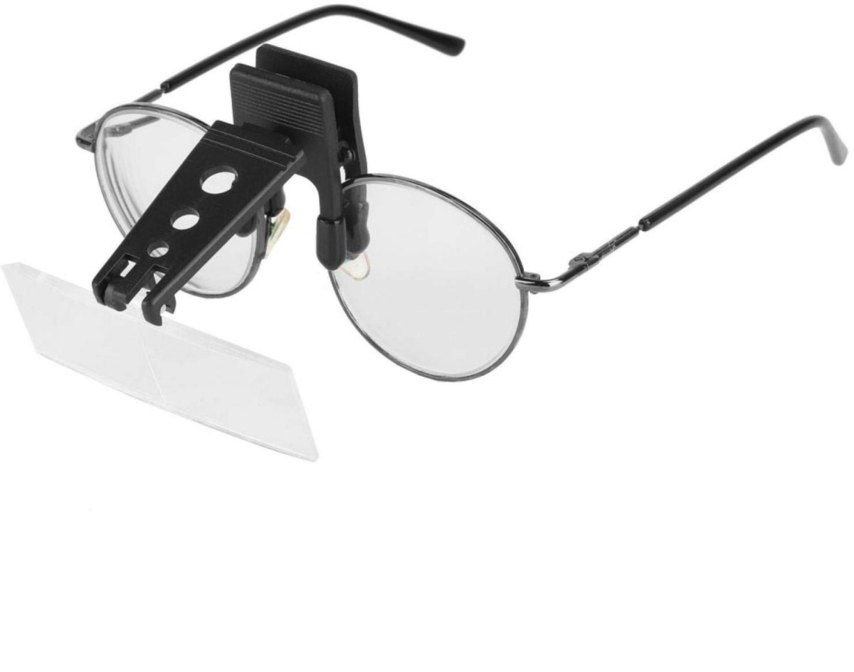 Dailygoods- Vergrootglas Clip-on 1.5x/2.5x/3.5x vergroting - Hoogwaardig Materiaal - Stevig/Duurzaam - Geschikt voor Brildragers - Voor Lezen/Hobby/Ambachten - Loep